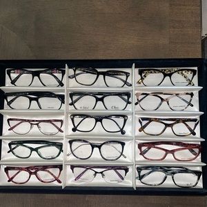 Designer ophthalmic frames and sunglasses